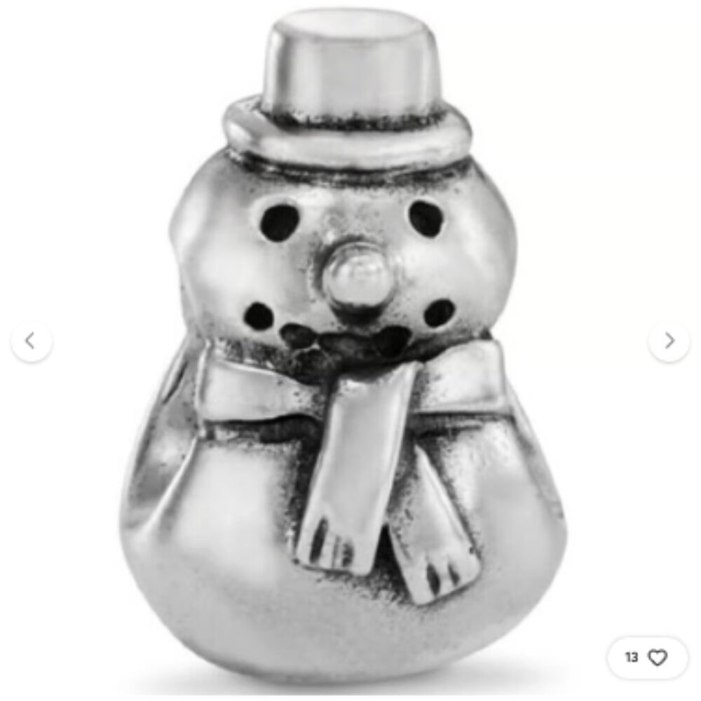 Winter Snowman Pandora Retired Silver Snowman Charm